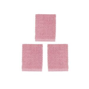 3 new Wild Sage Savannah Quick Dry 90% Cotton WASHCLOTHS in MAUVE PINK